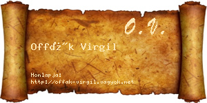Offák Virgil névjegykártya